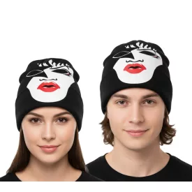   KISS sapka  nagyméretű első Print, kötött sapka, Fan sapka  Logo on the nyak, SK162060KIS fekete Méret: N