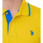 U.S. POLO ASSN. férfi Polo Ing, alap Ing, pamut Ing, nadrág-Sleeved Ing in sárga vagy piros  kék részletek Méret: M