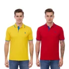 U.S. POLO ASSN. férfi Polo Ing, alap Ing, pamut Ing, nadrág-Sleeved Ing in sárga vagy piros  kék részletek Méret: XL