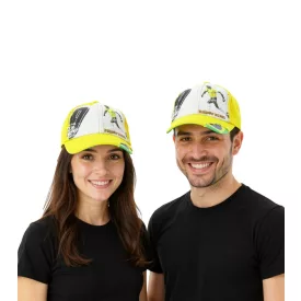   WORLDCUP LEGENDS Unisex férfi női baseball sapka in Brazil design pamut sapka  football player print Curved brim sapka  No. 9 print Damaged look TC123027WCL sárga/Multicolored Méret: N