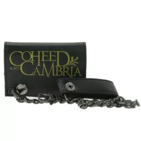   COHEED és CAMBRIA bőr pénztárca  Logo Motif, fém pattintós Fasteners, és Lánc, Rocky Gothic stílus LW105544COH0 fekete/arany Méret: N