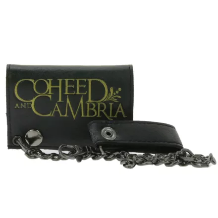 COHEED és CAMBRIA bőr pénztárca  Logo Motif, fém pattintós Fasteners, és Lánc, Rocky Gothic stílus LW105544COH0 fekete/arany Méret: N