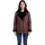 Sustainable női szintetikus bőr dzseki kabát Kabát  szintetikus Lambskin nyaklánc, túlméretezett dzseki kabát Kabát 950768 barna Méret: 44