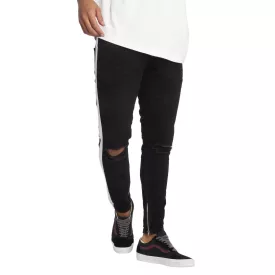   vsct férfi slim fit farmernadrág, fekete, térdvágott - 32/32