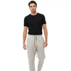 ROUGH. Nabe férfi Sweatpants  Logo Embroidery, szürke pamut nadrág Méret: S