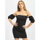 Missguided ruffled pamut poplin ruha in fekete Méret: 40
