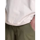 DWD Studioz férfi Drip Logo póló  első Logo Print, kerek nyakú, bézs pamut póló Méret: M