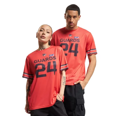European League of Football Helvetic Guards Unisex férfi női Jersey  "GUARDS 24" Print, piros sport Ing Méret: 3XL