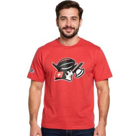   European League of Football Helvetic Guards póló for férfi  nagyméretű első Print, pamut Ing, Tomato piros Méret: 3XL