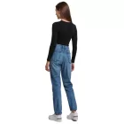 UNEFFECTED női Destroyed Straight Fit Farmer, Mid kék pamut Méret: 27.0