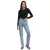 UNEFFECTED női Destroyed Straight Fit Farmer, Ice kék pamut Méret: 29