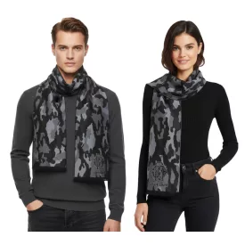   elegáns Roberto Cavalli sál for férfi és női, pure gyapjú, WOV06600004-01198, fekete/szürke Méret: N