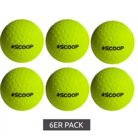   szett of 6 SCOOP X-Treme Hockey Street Balls  Dimple Design, sport Equipment, NI266446, Neon sárga Méret: N