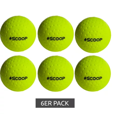 szett of 6 SCOOP X-Treme Hockey Street Balls  Dimple Design, sport Equipment, NI266446, Neon sárga Méret: N