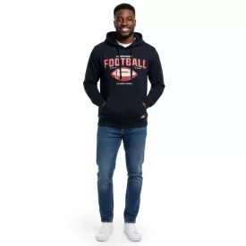   U.S. SPORT AMERICA férfi pulóver  kapucni és nagyméretű Lettering pamut pulóver Summer pulóver Leisure pulóver kék Méret: L