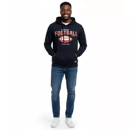 U.S. SPORT AMERICA férfi pulóver  kapucni és nagyméretű Lettering pamut pulóver Summer pulóver Leisure pulóver kék Méret: L