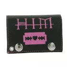 HIM bőr pénztárca  rózsaszín Heartagram Motif, fém pattintós Fasteners, és Lánc, Rocky Gothic stílus LW825951HIM0 fekete/rózsaszín Méret: N