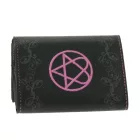 HIM bőr pénztárca  rózsaszín Heartagram Motif, fém pattintós Fasteners, és Lánc, Rocky Gothic stílus LW825951HIM0 fekete/rózsaszín Méret: N
