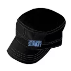 TAKING vissza SUNDAY Emo szíj pamut sapka in a Military vágott  a Slightly Curved Brim FC107910TBS fekete Méret: N