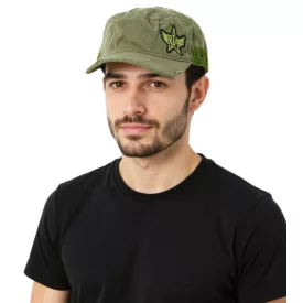   Unisex férfi női pamut sapka in a military-stílus vágott  a slightly curved fit. Field sapka FC110821RJA, olivazöld zöld Méret: N