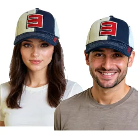   Eminem Unisex férfi női Trucker sapka  Logo Embroidery, stílusos Baseball sapka, Fan Merchandise, Navy/fehér Méret: N