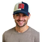 Eminem Unisex férfi női Trucker sapka  Logo Embroidery, stílusos Baseball sapka, Fan Merchandise, Navy/fehér Méret: N