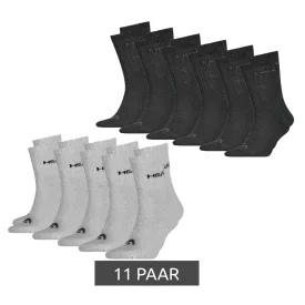  11 pár HEAD All sport Zokni for férfi és női, Training Zokni, sport Zokni, 701236921 004 fekete/szürke Méret: 39_42