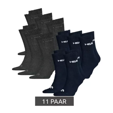 11 pár HEAD All sport Zokni for férfi és női, Training Zokni, sport Zokni, 701236921 005 fekete/kék Méret: 39_42