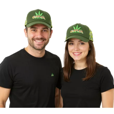 Ganja zöld  Trucker sapka, Baseball sapka, pamut sapka  Mesh Insert, 7420GUY zöld/sárga Méret: N