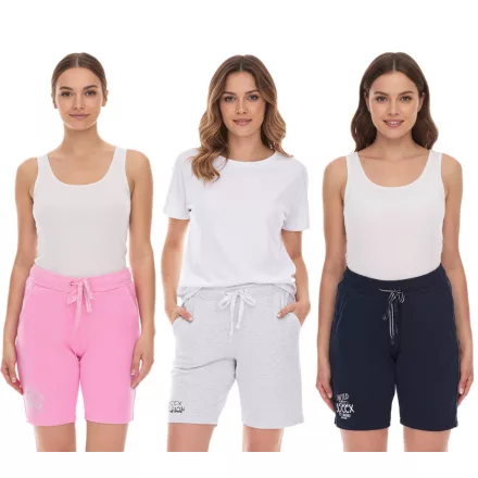SOCCX by Carina női alkalmi Sort Rövidnadrág, nadrág pamut nadrág, Summer Sort Rövidnadrág 3643388_2007 rózsaszín, kék, vagy világos szürke Méret: L