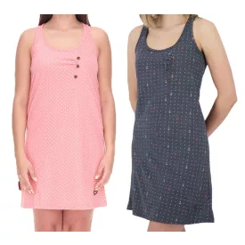   ALIFE és KICKIN CamyAK B női Mini ruha, Polka-Dot pamut ruha, Summer ruha, Navy vagy rózsaszín Méret: S