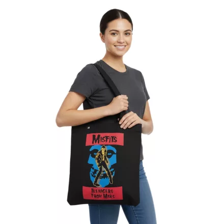 MISFITS Teenagers  Mars Punk Rock szíj bevásárló táska táska nőknek és férfi, kifordítható válltáska táska LT114889MISO 35x32 cm LT114889MISO fekete/Multicolored Méret: N