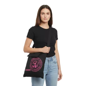   Ramones Punk Rock szíj női táska  Attached kapucni, pamut táska, kézi táska LB103080RAM, fekete/rózsaszín Méret: N