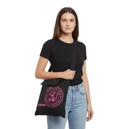 Ramones Punk Rock szíj női táska  Attached kapucni, pamut táska, kézi táska LB103080RAM, fekete/rózsaszín Méret: N
