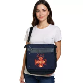   Slayer fém szíj válltáska táska, oldal táska táska, laptop táska, Fan Merchandise, 37 x 32 x 4 cm, fekete/piros Méret: N