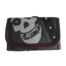  Misfits stílusos szíj pénztárca  koponya Motif GW108443MIS fekete/fehér Méret: N
