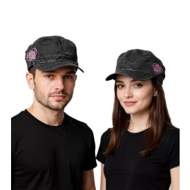   cica Dolls Unisex férfi női sapka, Cadet-stílus pamut sapka  Lánc és kicsi Brim FC110460PCD szürke/rózsaszín Méret: N