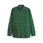 férfi hosszú-Sleeved Ing  karácsony Motif, pamut Ing 961600 zöld Méret: 47_48