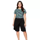 sheego női Wrap-Look bermuda rövidnadrág Sort Rövidnadrág Plus Sizes 135565 fekete Méret: 58