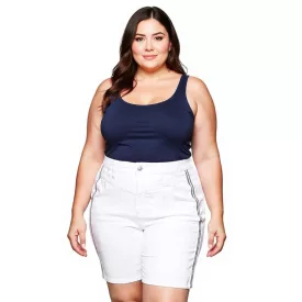   sheego női farmer Sort Rövidnadrág, stílusos farmer nadrág, pamut nadrág, Plus Sizes, 135429 fehér Méret: 52