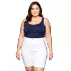 sheego női farmer Sort Rövidnadrág, stílusos farmer nadrág, pamut nadrág, Plus Sizes, 135429 fehér Méret: 56