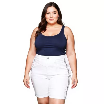 sheego női farmer Sort Rövidnadrág, stílusos farmer nadrág, pamut nadrág, Plus Sizes, 135429 fehér Méret: 58
