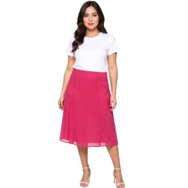   sheego női Szoknya  a Slightly Flared Chiffon Szoknya Plus Sizes 127158 rózsaszín Méret: 52