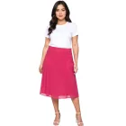 sheego női Szoknya  a Slightly Flared Chiffon Szoknya Plus Sizes 127158 rózsaszín Méret: 56