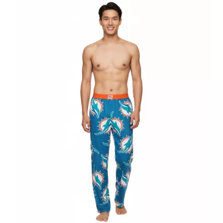 RE:fedett X NFL Miami Dolphins férfi Lounge nadrág, Pure pamut Pajama nadrág, RCNFL1428L, kék/fehér Méret: M