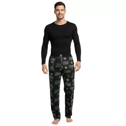 RE:fedett X XBOX Series X Lounge nadrág férfi Pajama nadrág, stílusos Pajama nadrág RCXBX123 fekete/zöld Méret: L