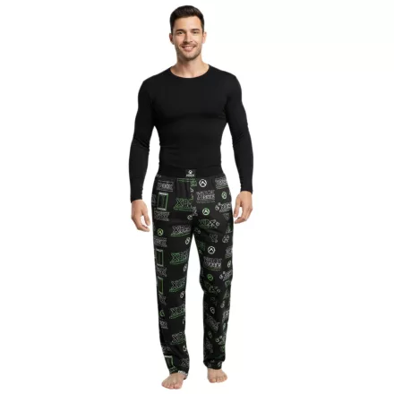 RE:fedett X XBOX Series X Lounge nadrág férfi Pajama nadrág, stílusos Pajama nadrág RCXBX123 fekete/zöld Méret: XL