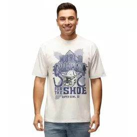   RE:fedett X NFL Indianapolis Colts férfi póló  világ Champions Print, pamut Ing RCNFL1560, ekrü-fehér Méret: M