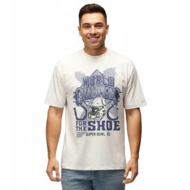   RE:fedett X NFL Indianapolis Colts férfi póló  világ Champions Print, pamut Ing RCNFL1560, ekrü-fehér Méret: S