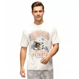   RE:fedett X NFL új England Patriots férfi póló  világ Champions Print, pamut Ing RCNFL1561, ekrü-fehér Méret: XL